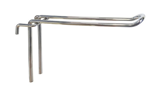 Haczyk zawieszka na kratę podwójny chrom 30cm