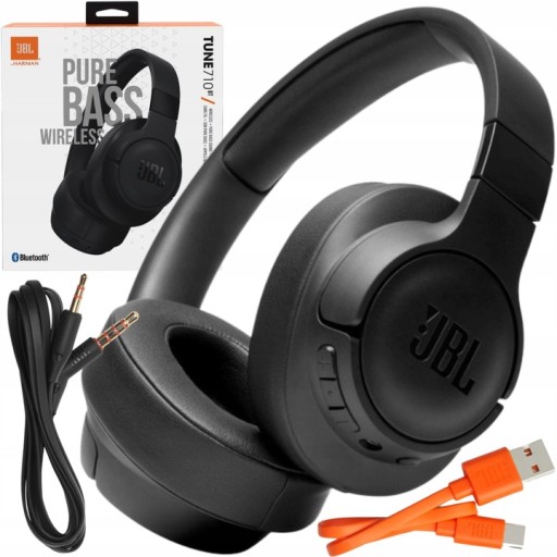 NOWOCZESNE SŁUCHAWKI BEZPRZEWODOWE JBL BLUETOOTH NAUSZNE MIKROFON LEKKIE