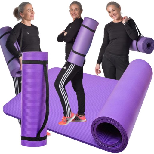 MATA TRENINGOWA DO ĆWICZEŃ PROFESJONALNA PILATES JOGA GRUBA 1CM SOLIDNA