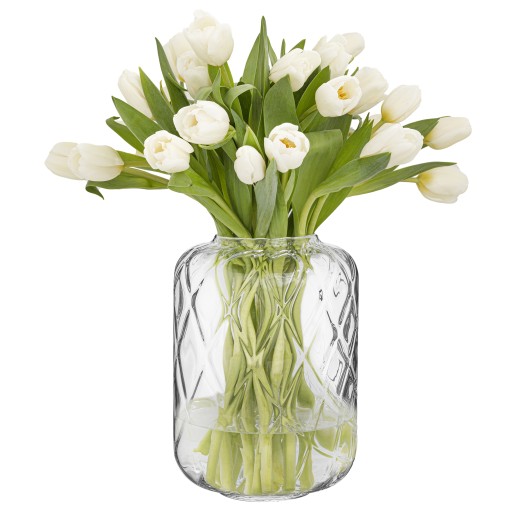 Wazon SZKLANY NA TULIPANY Kwiaty 24 cm Nowoczesny RĘCZNIE ROBIONY Hand Made