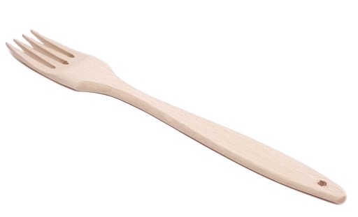 Widelec Kuchenny Drewniane Sztućce Buk Jasny 23 cm