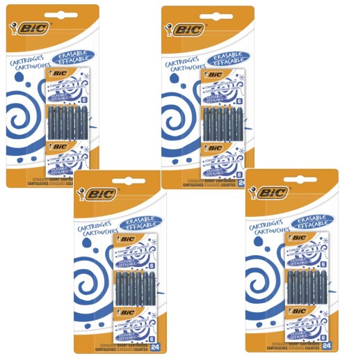 96 SZT NABOJE NIEBIESKIE BIC DO PIÓR KRÓTKIE