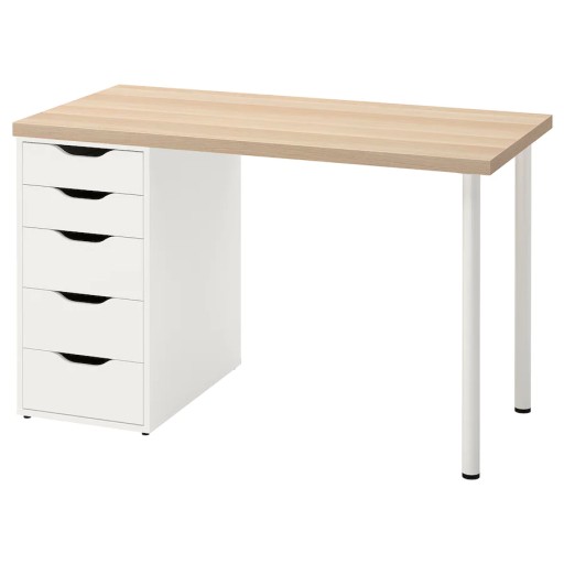 IKEA LAGKAPTEN ALEX Biurko dąb bejca biały 120x60
