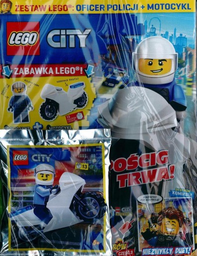 LEGO CITY nr 3/21 + OFICER POLICJI + MOTOCYKL