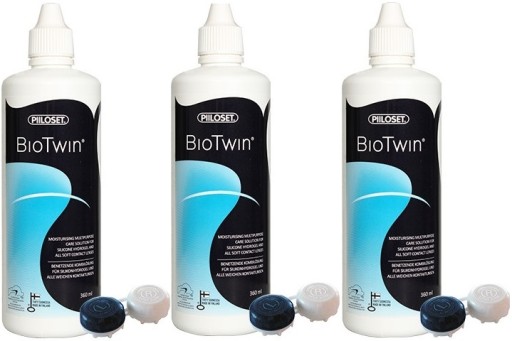 PŁYN DO SOCZEWEK PIILOSET BIOTWIN 3x 360ml +3pojem