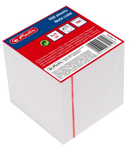 Duży Notes Kostka Biała Klejona Herlitz 900 Kartek 9x9 cm