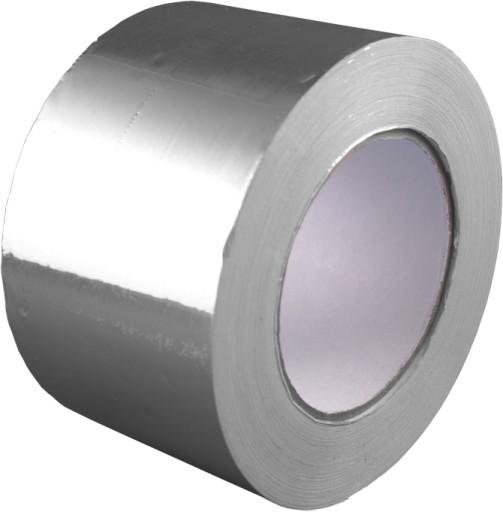 TAŚMA ALUMINIOWA SAMOPRZYLEPNA Z PAPIEROWĄ PRZEKŁADKĄ MAX 110°C 75mm/50m