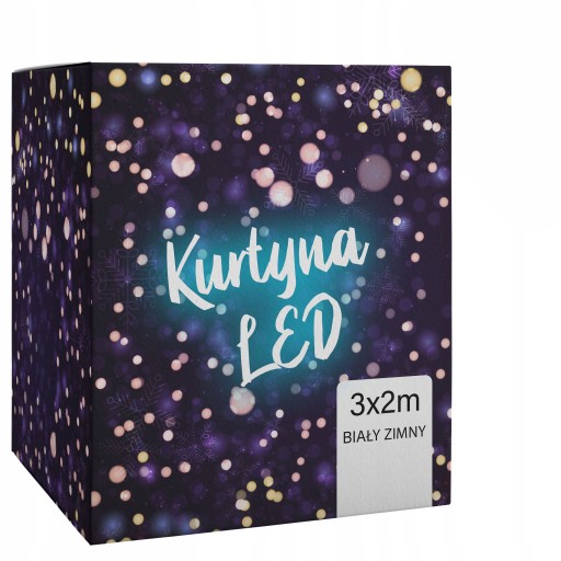 Kurtyna USB 200 LED 3x2 - biały zimny + PILOT