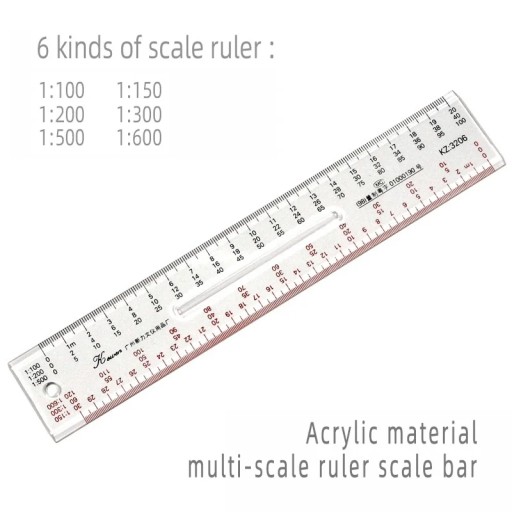 Styl 20 cm Linijka akrylowa wieloskalowa
