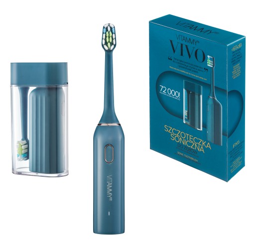 SZCZOTECZKA SONICZNA ELEKTRYCZNA DO ZĘBÓW KOMPAKTOWA VITAMMY VIVO +ETUI USB