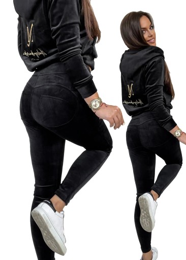 WELUROWE LEGGINSY MIELCZARKOWSKI PUSH UP czarne M