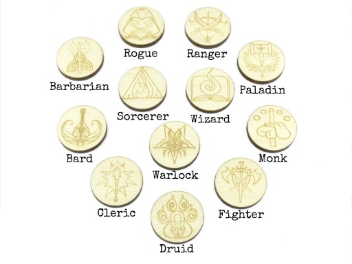 Znaczniki klas do gier RPG, 12 sztuk, 24 mm