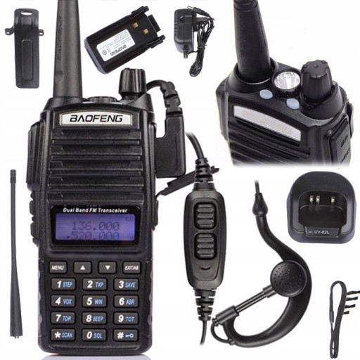 KRÓTKOFALÓWKA WALKIE TALKIE BAOFENG UV-82 5W HTQ PMR RADIOTELEFON ZASIĘG