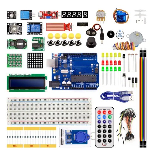 ZESTAW DO NAUKI PROGRAMOWANIA DO ARDUINO UNO STARTOWY DLA POCZĄTKUJĄCYCH XL