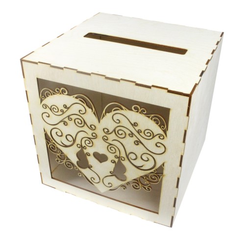 PUDEŁKO NA KOPERTY DREWNIANE DIY 25x25x25cm Wz8