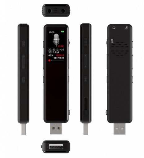 Szpiegowski Dyktafon cyfrowy1536Kbps 16GB detekcja