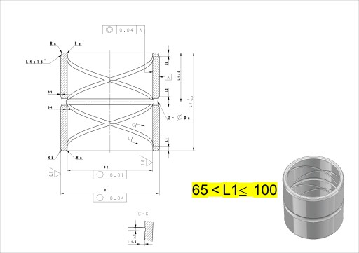 TULEJA STALOWA HARTOWANA 85X100X100 # BIELAK
