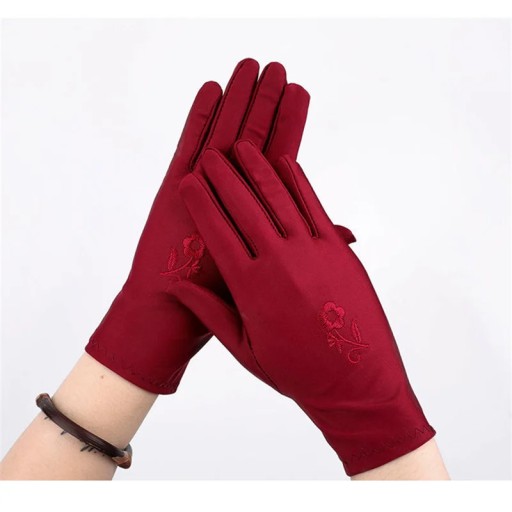 Lightweight Spring Stretchy Fingertip Touchscreen Gloves Sun Protection Tre