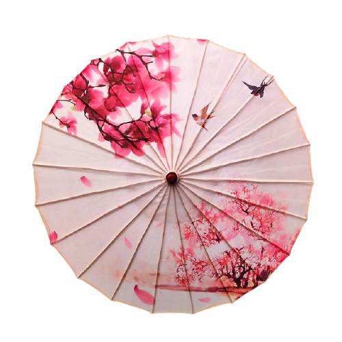 JAPOŃSKA WAGASA PARASOL SAKURA BAMBUS REZEDA GEJSZA JINDAI PAPIER JEDWABNY