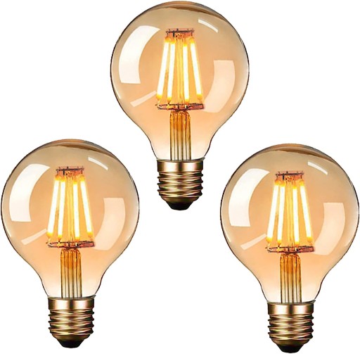 Masway żarówka LED Vintage G80 4W 220V 3szt