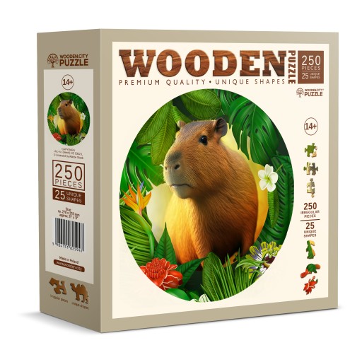Puzzle Drewniane Kapibara 250 el Wooden City