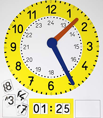 WISSNER active learning Chalkboard Clock - Magnetic Multi-colour