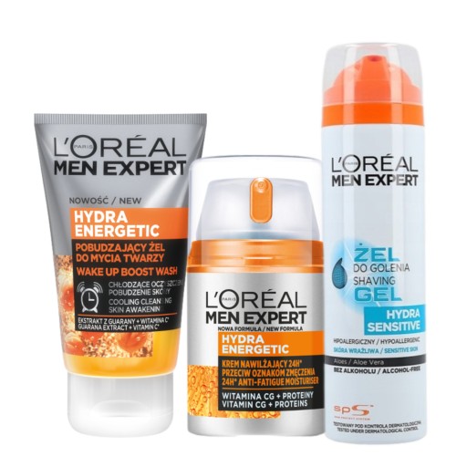 Loreal Men Expert zestaw prezent dla niego: krem, żel do twarzy + GRATIS