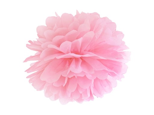 Pompon bibułowy, j. różowy, 35cm - Dekoracja wisząca na imprezę