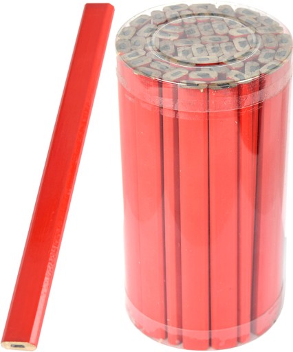 Ołówek stolarski cieselski kreślarski 18cm 55szt