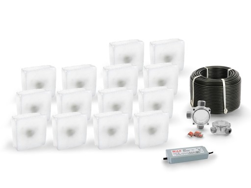 14x Świecąca Kostka Brukowa LED Rocdeco 15x15 BD