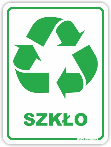 NAKLEJKA na kosz do SEGREGACJI SZKŁO szklane 20 cm