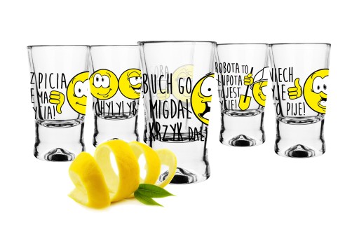 KIELISZKI 25ml Humor Buźki ŚMIESZNE do wódki 6szt