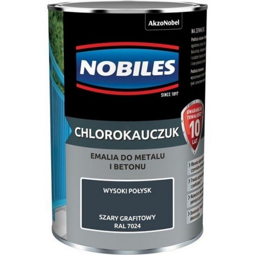 Chlorokauczuk 0,9L RAL7024 SZARY GRAFIT-OWY Nobiles farba metalu betonu