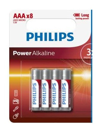 4x BATERIE ALKAICZNE Philips Power AAA LR03 4SZT