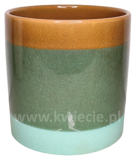 Osłonka CERAMICZNA Doniczka Turkus Oliwka 13 cm