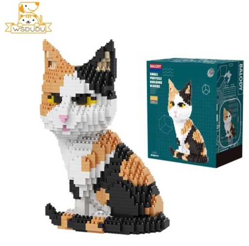 Kotek klocki 3D klocki konstrukcyjne kotek 1300 elem. trzy kolory pudełko
