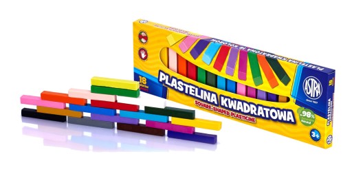 Astra Plastelina kwadratowa 18 kolorów