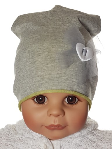 POLSKA CZAPKA BEANIE NIEMOWLĘCA CZAPECZKA KOKARDKA TIUL 3-12 M-CA MIX WZÓR