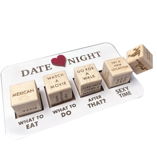 1 Set Date Night Dice Kit Heavy Duty Wood Anniversaries Birthdays Gift