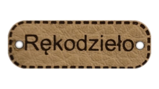 Metka naszywka Rękodzieło ekoskóra 30x11 mm D43