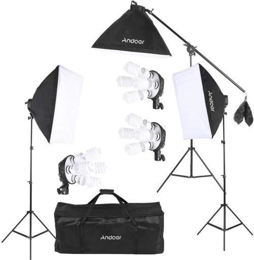 LAMPY STUDYJNE SOFTBOX ANDOER OŚWIETLENIE FOTOGRAFICZNE STUDYJNE