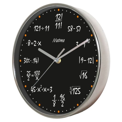 Zegar chromowany matematyka #11B płynący