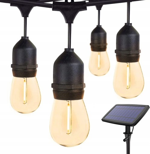 GIRLANDA SOLARNA OGRODOWA LAMPKI LED 30 ŻARÓWEK