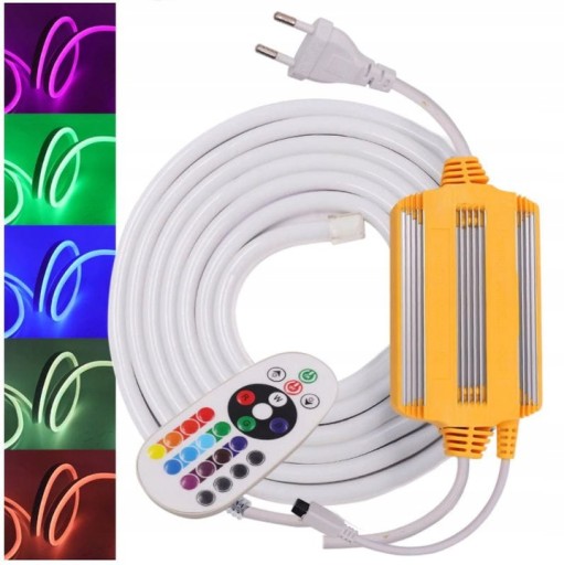 NEON FLEX LED WĄŻ ŚWIETLNY 230V RGB NA METRY