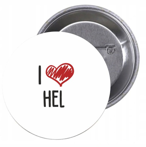 Przypinki buttony I LOVE HEL znaczki z grafiką HIT