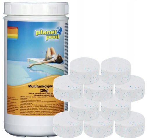 Chlor Tabletki Chlorowe Multifunkcyjne Stabilizowane Basenu Planet 20g 1kg