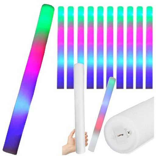 10x PAŁKA PIANKOWA ŚWIECĄCA LED ŚWIETLNA PARTY
