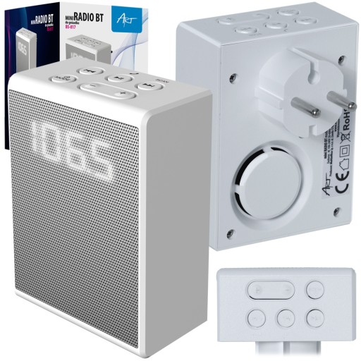 MAŁE KOMPAKTOWE RADIO FM DO GNIAZDKA BLUETOOTH WYŚWIETLACZ LED KUCHENNE