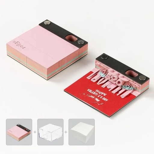 2024 Mini Desktop Calendar With Sticky Notes 3D Paper Carving Calendar 3D