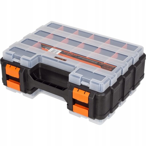 Organizer pudełko DWUSTRONNY 38 cm, 70 PRZEGRÓD regulowany TACTIX